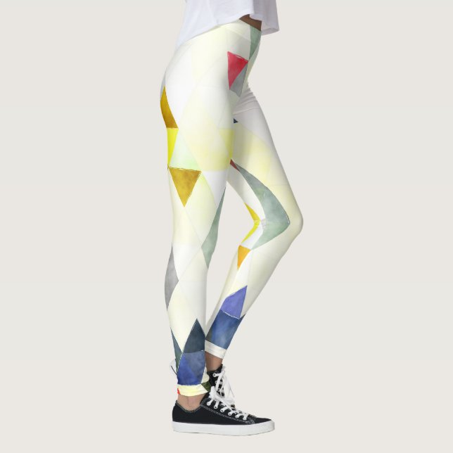 PixDezines Boho Watercolor Geometric/Triangles Leggings (Right)