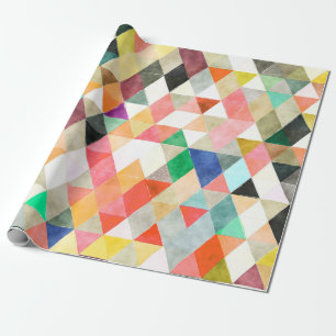 PixDezines Boho Watercolor Triangles/Geometric Wrapping Paper