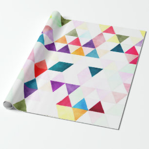 PixDezines Boho Watercolor Triangles/Geometric Wrapping Paper