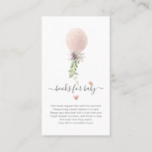 PixDezines Book Request Glitter Blush Rose Balloon Place Card