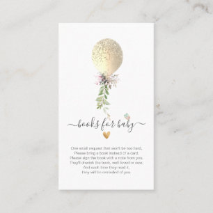 PixDezines Book Request Gold Glitter Balloon Encls Place Card
