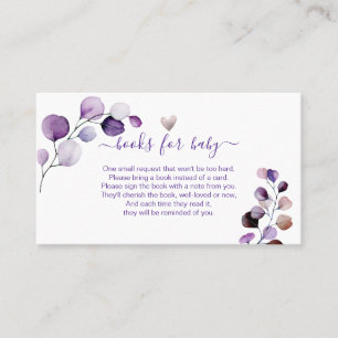 PixDezines Book Request H2 Purple Eucalyptus Encls Place Card