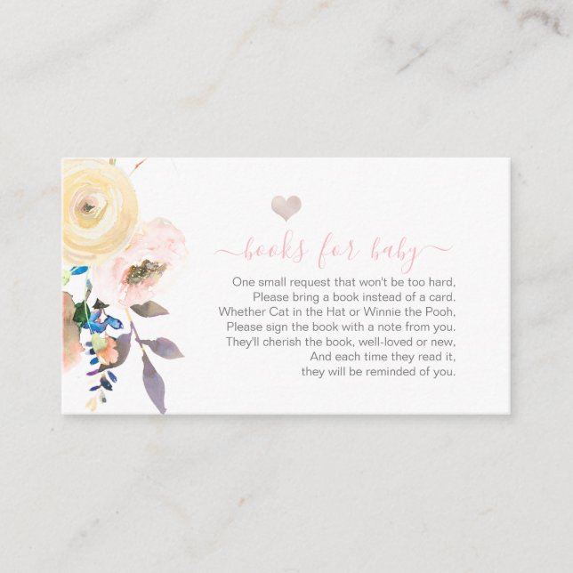 PixDezines Book Request, Pastel Garden Roses Enclosure Card (Front)