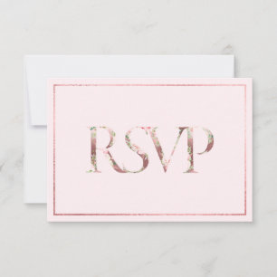 PixDezines Botanical RSVP DIY BackgroundPINK+SLATE Card