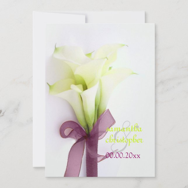 PixDezines bouquet, white calla lilies Invitation (Front)