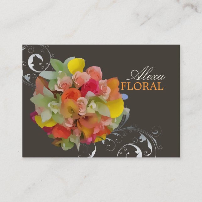 PixDezines Bridal Bouquet, florists/diy colours Business Card (Front)