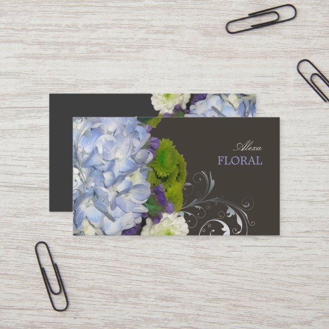 PixDezines Bridal Bouquet, florists/diy colours Business Card (Front/Back In Situ)