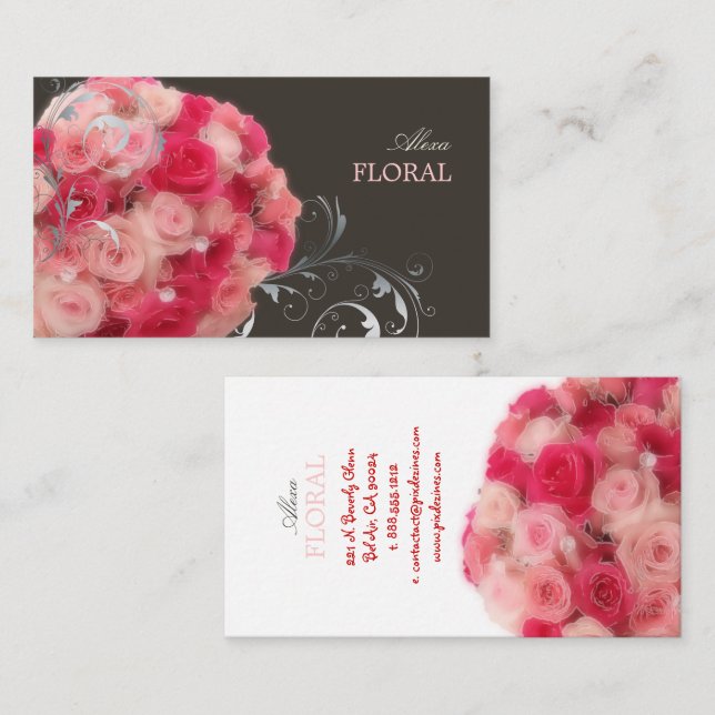 PixDezines Bridal Bouquet, florists/diy colours Business Card (Front/Back)