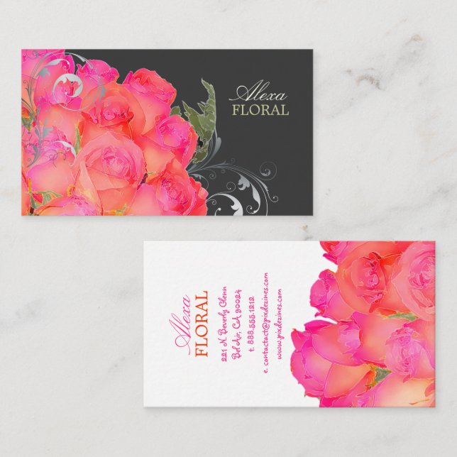 PixDezines Bridal Bouquet, florists/diy colours Business Card (Front/Back)