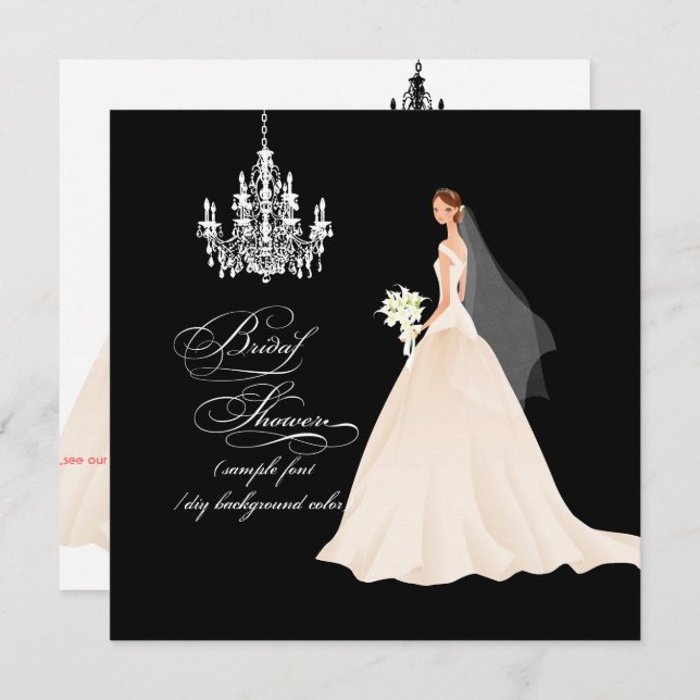 PixDezines bridal brunch/DIY occasion+colour Invitation (Front/Back)