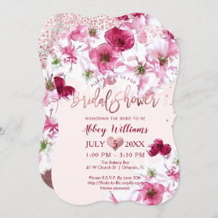 PixDezines Bridal Shower/Dark Cherry Blossoms Invitation