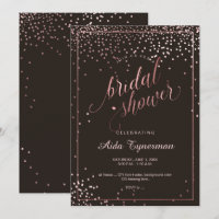 PixDezines Bridal Shower Faux Rose Gold Confetti