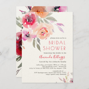 PixDezines Bridal Shower Watercolor Summer Floral Invitation