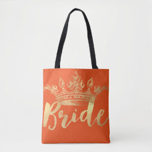 PixDezines Bride/Crown/Faux Gold/DIY Colour Tote Bag