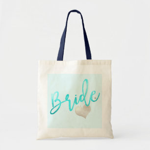 PixDezines Bride/Faux Foil/Brush Script Tote Bag