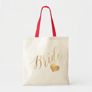 PixDezines Bride/Faux Gold Script Tote Bag