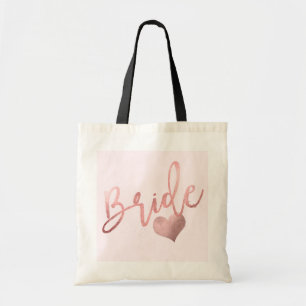 PixDezines Bride/Faux Rose Gold Script Tote Bag