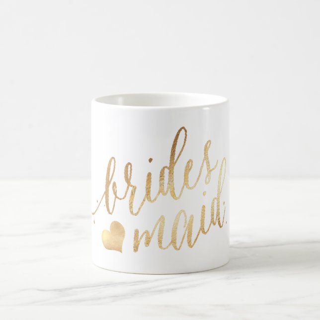 PixDezines Bridesmaid/Faux Gold/Modern Script Coffee Mug (Center)