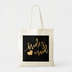 PixDezines Bridesmaid/Faux Gold Script/DIY bckgrnd Tote Bag