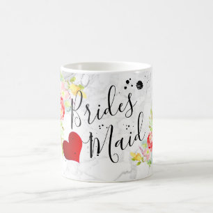 PixDezines Bridesmaid/Floral Watercolor Coffee Mug