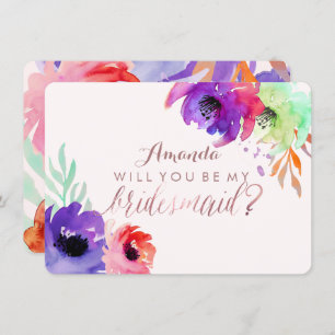 PixDezines Bridesmaid/Floral/Watercolor/Roses Invitation