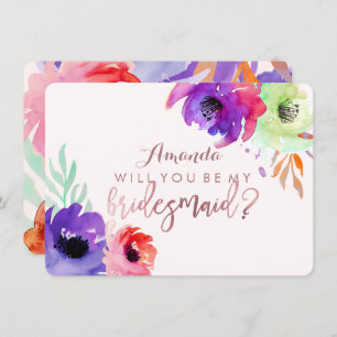 PixDezines Bridesmaid/Floral/Watercolor/Roses Invitation