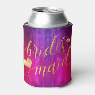 PixDezines Bridesmaid, Magenta+Purple Ombre H2O Can Cooler
