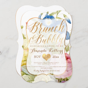 PixDezines Brunch & Bubbly Vintage Botanical Invitation