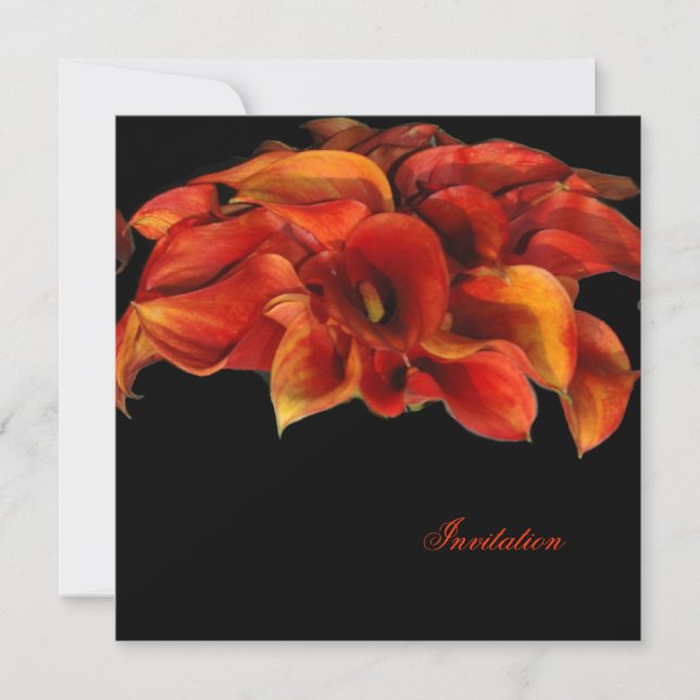 PixDezines BURNT ORANGE CALLA LILY INVITATIONS (Front)