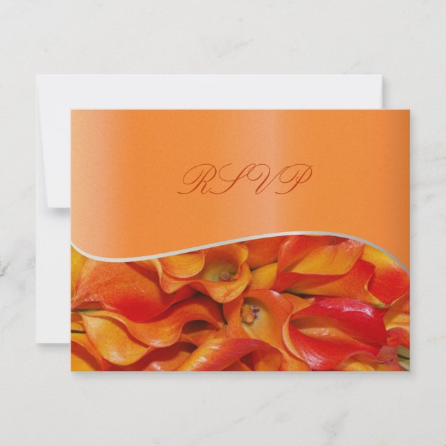 PixDezines burnt orange calla lily RSVP Card (Front)