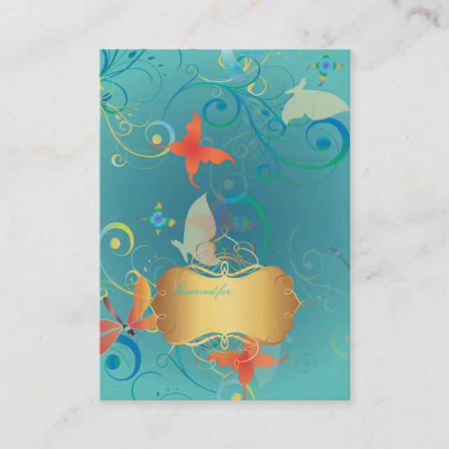 PixDezines Butterflies+Dragonflies, place cards (Front)