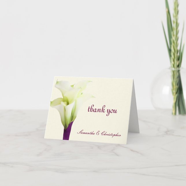 PixDezines calla lilies, wedding thank you (Front)