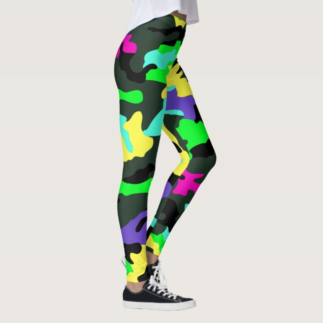 PixDezines Camo, Flashy Neon Leggings (Right)
