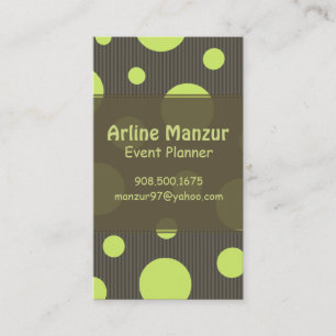PixDezines Celery Polka dots and pin stripes Business Card