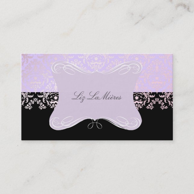 PixDezines Céline Damask Business Card (Front)