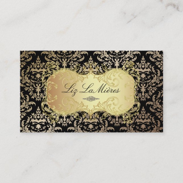 PixDezines Céline Damask Business Card (Front)