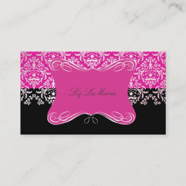 PixDezines Céline Damask Business Card (Front)