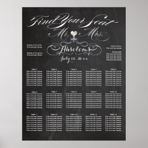 PixDezines Chalkboard Find Your Seat/Seating Chart