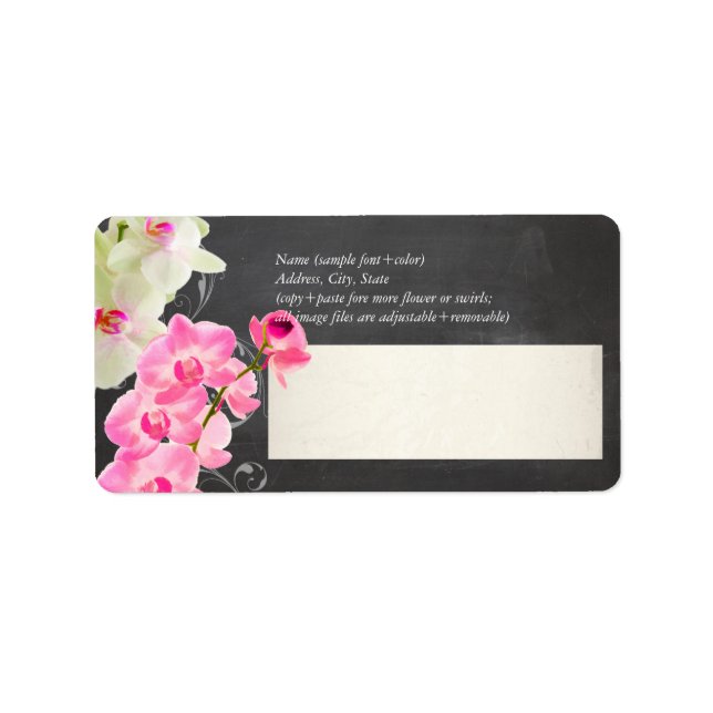 PixDezines chalkboard+kona pink orchid Label (Front)