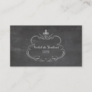 PixDezines chalkboard+petite fleurs Business Card