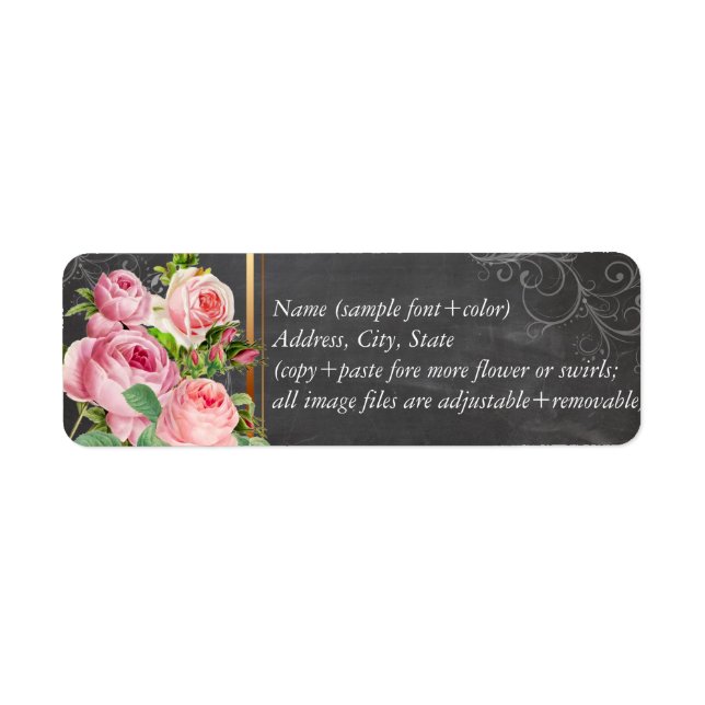 PixDezines chalkboard+vintage roses (Front)