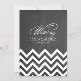 PixDezines chalkboard/white chevron Invitation