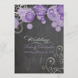 PixDezines chalkdboard+purple lanterns/ Invitation