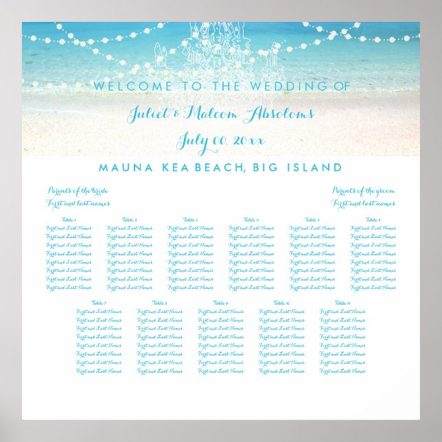 PixDezines Chandelier/Beach/Seating Chart (Front)