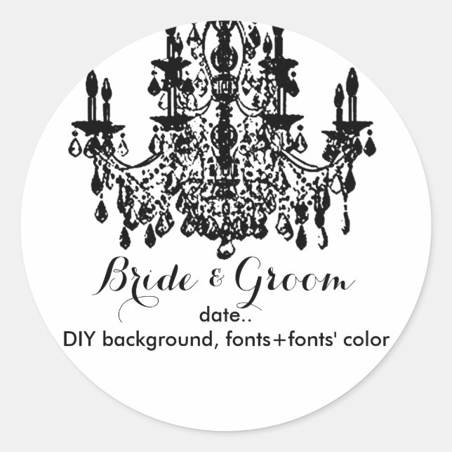 PixDezines chandelier/DIY background Classic Round Sticker (Front)