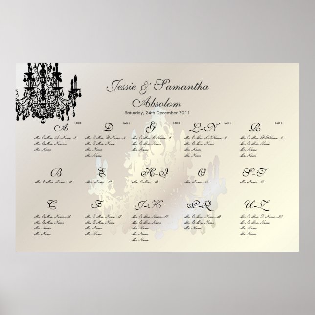 PixDezines Chandelier/Seating Plan/Alpha Poster (Front)