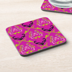 PixDezines Chantal Damask/DIY background colour Coaster