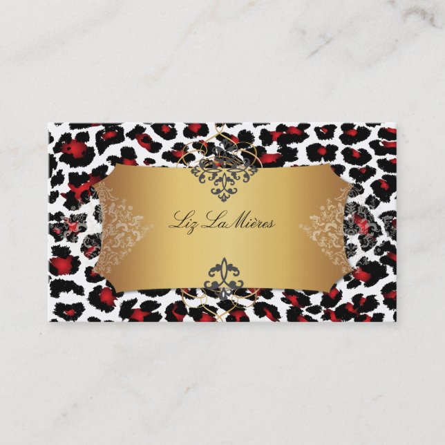 PixDezines cheetah/diy background colour Business Card (Front)