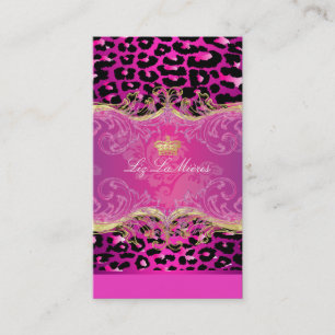 PixDezines cheetah spots / framboise Business Card