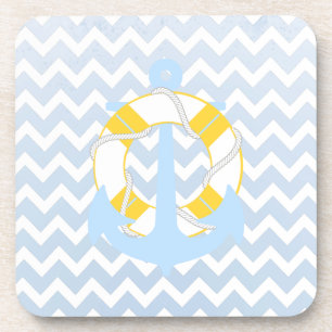 PixDezines chevron/nautical/watercolor Coaster